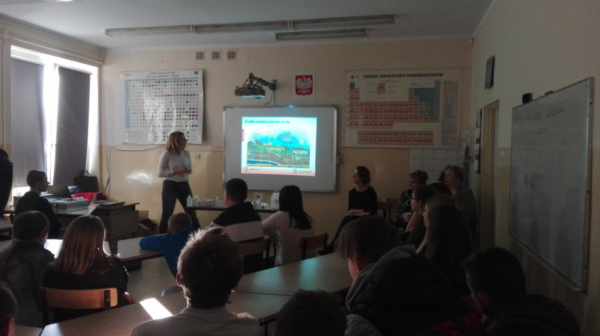Presentation about water cycle in the environment for Primary School students in Warnice, November 2018.